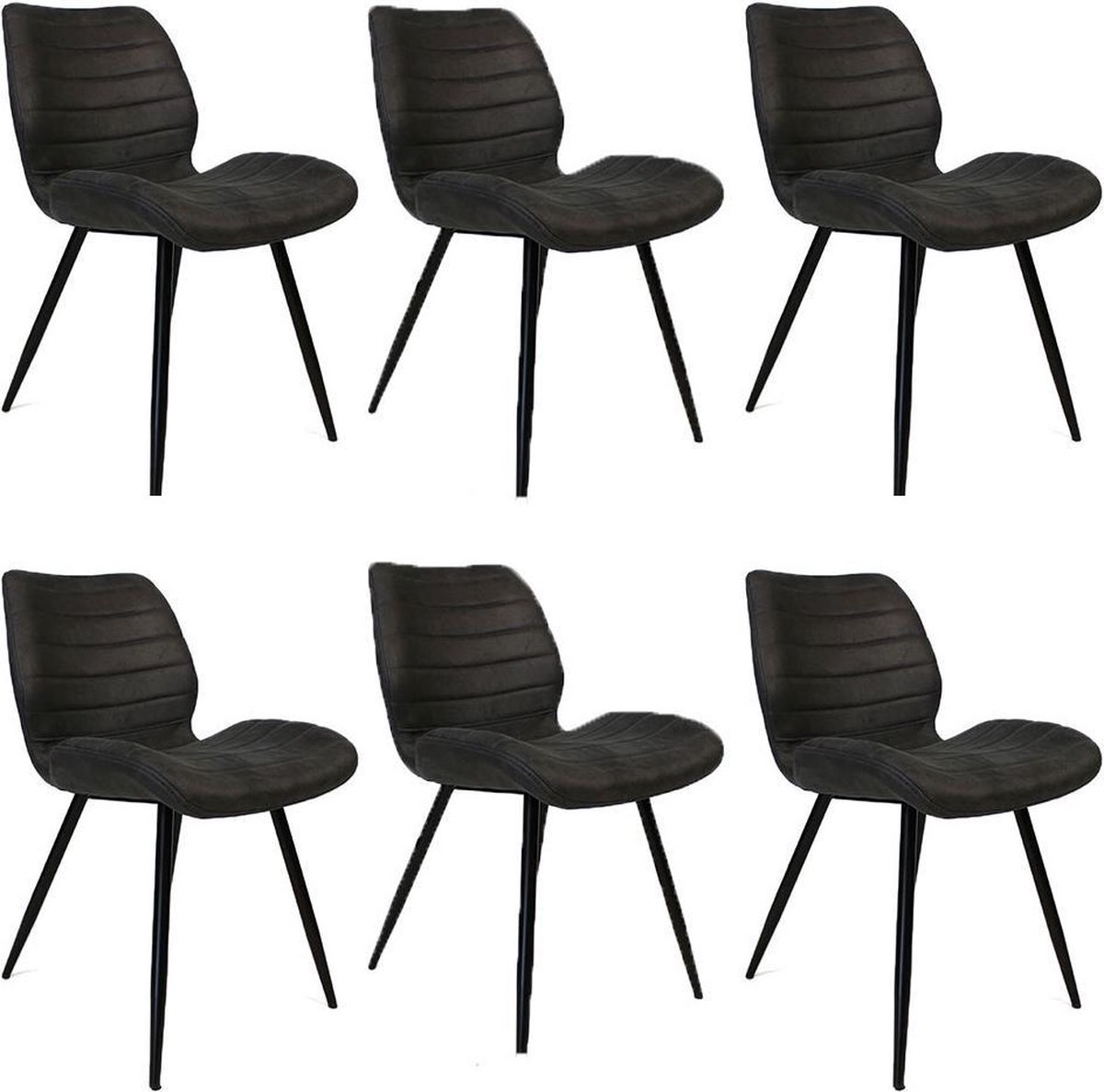 bol.com | Bronx71 Industriële eetkamerstoel Morris antraciet