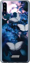 Samsung Galaxy A20s Hoesje Transparant TPU Case - Blooming Butterflies #ffffff