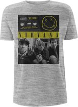 Nirvana Heren Tshirt -S- Bleach Cassettes Grijs