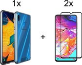 Samsung a40 hoesje siliconen case - Samsung galaxy a40 hoesje transparant hoesjes cover hoes - Full cover - 2x Samsung a40 screenprotector screen protector