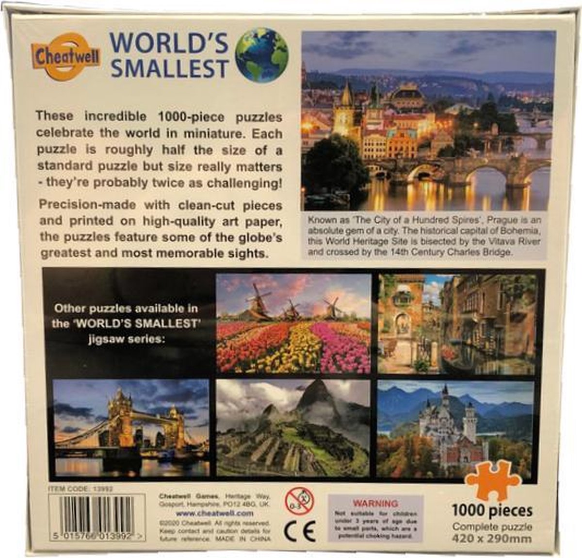 Cheatwell Games Puzzle 1000 Pezzi "Ponte Carlo Di Praga" - Formato Mini 42x29 Cm, Sfida Per Adulti