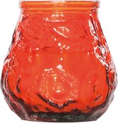 Oranje lowboy horeca mini kaars in glas 7 cm - Tafel/bistro kaarsen - Tafeldecoratie