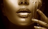 Kristal Helder Galerie kwaliteit Plexiglas 5mm.- Blind Aluminium Ophang-frame- Fotokunst 'Gold Temptation' - luxe wanddecoratie- Akoestisch en UV Werend- inclusief verzending