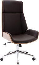 Bureaustoel - Kantoorstoel - Design - In hoogte verstelbaar - Hout - Bruin/walnoot - 60x63x121 cm