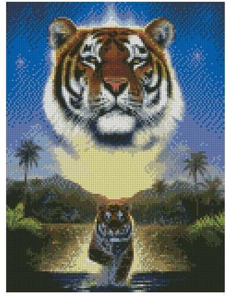 Lion King Tijger Natuur - VIERKANT - 30x40cm - Diamond Painting Volwassenen - Paintd — afbeelding 14