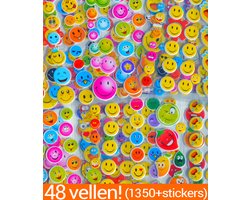 Smiley Stickers 48 Vellen Beloningsstickers voor Kinderen | 1350+ 3D Foam KMST007