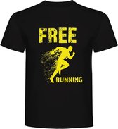 Free Running T-shirt  - Sport T-shirt - Gym T-shirt - Work Out - Lifestyle T-shirt  Casual T-shirt - Zwart -  Free Running- XL