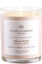 Plantes & Parfums Natuurlijke Oriental Wood Soja Wax Geurkaars (tevens handcrème) - Houtachtige & Kruidige Geur - 180g - 40u