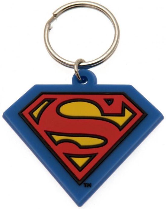 Sleutelhanger - Superman logo - rubber - metalen ring
