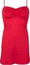 RJ Bodywear Pure Color dames jurk (1-pack) - onderjurk met verstelbare bandjes - donkerrood - Maat: 3XL