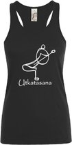 sporttop- Yoga-dames- zwart- Utkatasana- maat M