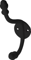 1x Luxe kapstokhaken / jashaken zwart / retro roest look - hoogwaardig aluminium - 15 x 3,5 cm - zwarte kapstokhaakjes / garderobe haakjes
