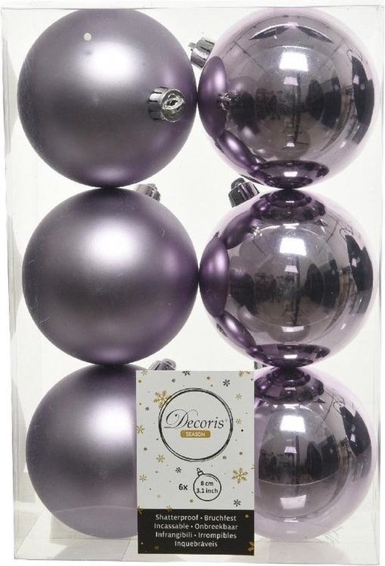 getrouwd chef Effectief 6x Lila paarse kunststof kerstballen 8 cm - Mat/glans - Onbreekbare plastic...  | bol.com
