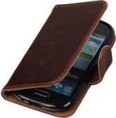 Wicked Narwal | Premium TPU PU Leder bookstyle / book case/ wallet case voor Samsung Galaxy S3 mini Mocca