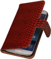 Wicked Narwal | Snake bookstyle / book case/ wallet case Hoes voor HTC Desire 210 Rood