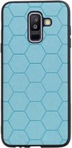 Wicked Narwal | Hexagon Hard Case voor Samsung Samsung Galaxy A6 Plus 2018 Blauw