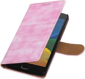Wicked Narwal | Lizard bookstyle / book case/ wallet case Hoes voor Motorola Moto G5 Plus Roze
