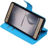 Wicked Narwal | Cross Pattern TPU bookstyle / book case/ wallet case voor Huawei P9 Plus Blauw
