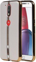 Wicked Narwal | M-Cases Leder Look TPU Hoesje voor Motorola Moto G4 Wit