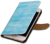Wicked Narwal | Lizard bookstyle / book case/ wallet case Hoes voor iPhone 7/8 Turquoise