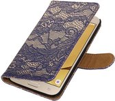 Wicked Narwal | Lace bookstyle / book case/ wallet case Hoes voor Samsung Galaxy J2 (2016 ) J210F Blauw