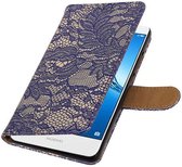 Wicked Narwal | Lace bookstyle / book case/ wallet case Hoes voor Huawei Y7 / Y7 Prime Blauw