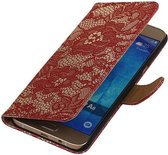 Wicked Narwal | Lace bookstyle / book case/ wallet case Hoes voor Samsung galaxy a8 2015 Rood