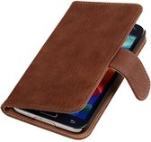 Wicked Narwal | Bark bookstyle / book case/ wallet case Hoes voor Samsung Galaxy Core i8260 Bruin