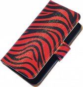 Wicked Narwal | Zebra bookstyle / book case/ wallet case Hoes voor Nokia Microsoft Lumia 620 Rood