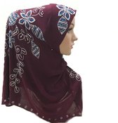 Luxe hijab , rode hoofddoek