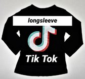 TikTok Longsleeve T-shirt Zwart. Maat: 98/104