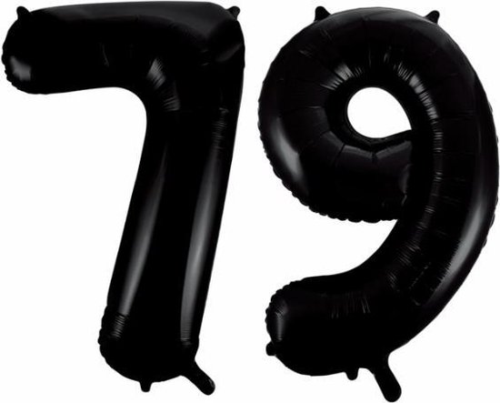 Folieballon 79 jaar zwart 41cm