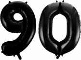 Folieballon 90 jaar zwart 41cm