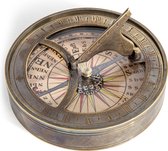 Authentic Models - 18de eeuwse Reiszonnewijzer & Kompas"18th C. Sundial & Compass" 8.5 x 2.5 cm
