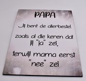 Spreukbord Hout Tekstbord 30 x 42 cm Wandbord Wanddecoratie Papa Allerbeste Cadeau Geschenk Woonkamer Spreukborden Muur Decoratie Tekst Wandborden Decoratie Geschenk