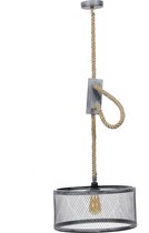 Industriële hanglamp met 1 lamp Ø40 cm in metaalgaas effect met verstelbare snoergrijze kleur