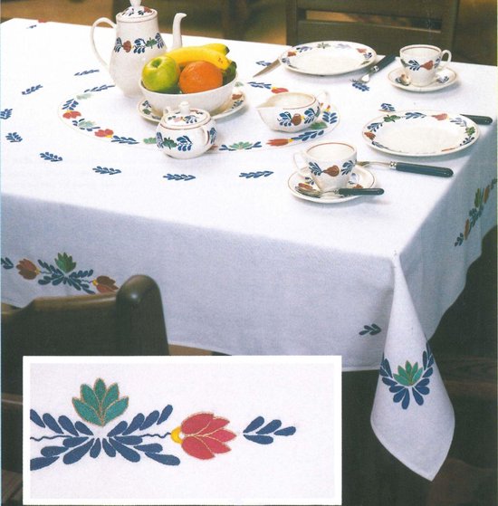 Tafelkleed boerenbont borduren (pakket) 80x80 cm | bol.com