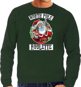 Grote maten foute Kerstsweater / Kersttrui Northpole roulette groen voor heren - Kerstkleding / Christmas outfit 3XL (58)