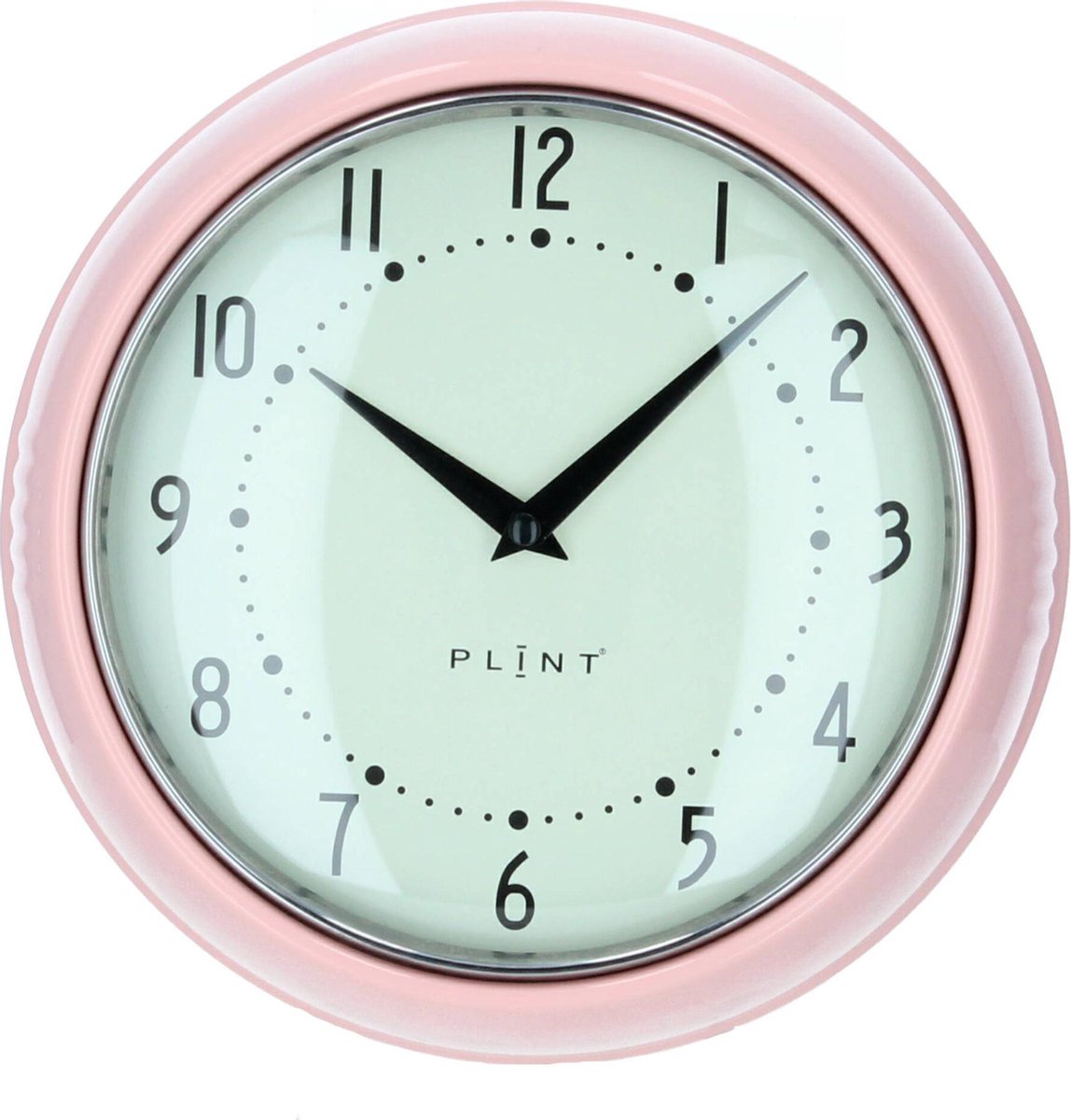 PLINT by Bluetoolz P L I N T Roze Retro wandklok met Quartz uurwerk Drie jaar garantie!!!