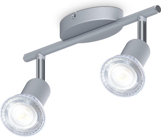 B.K.Licht - LED Opbouwspots met 2 lichtpunten - GU10 fitting - draaibare opbouwspots - plafondspots - incl. 2x GU10 - 4.000K - 400Lm