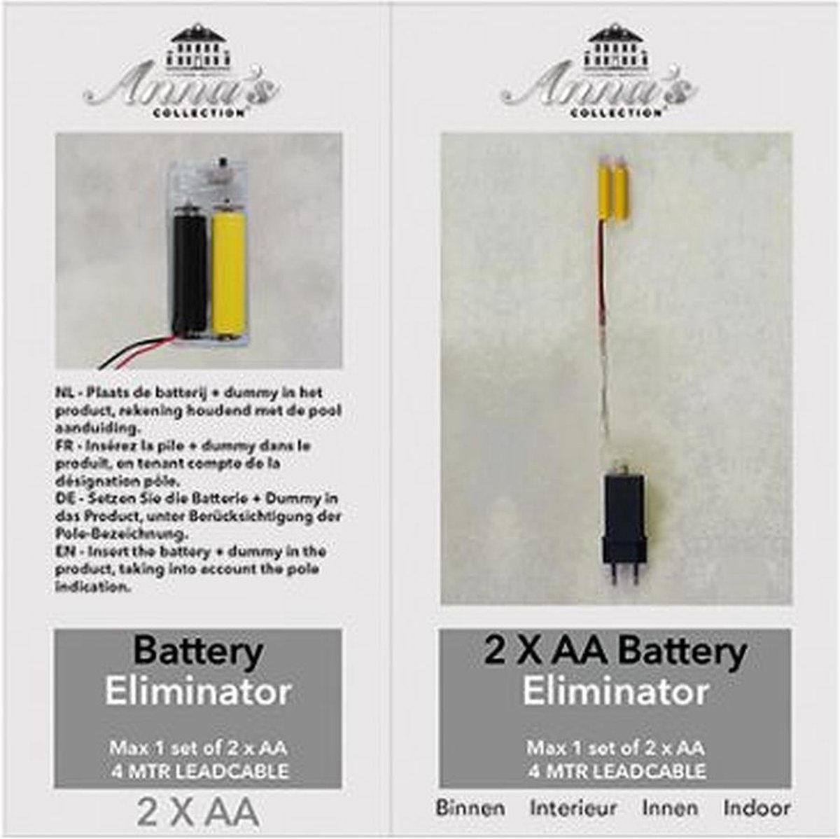 Batterijlader - adapterset - batterijvervanger - kerstverlichting - voor 2  X AA-batterijen | bol.com