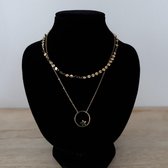 Yoonz - ketting - two layers - ster - goud kleurig - stainless steel - 36 cm + 5 cm verlengstuk