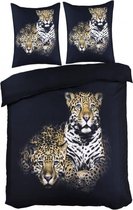 Cotton Club Dekbedovertrek Leopard - 140x200 - Luipaard - Zwart