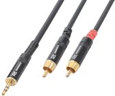 Aux kabel 3.5 Stereo - 2xRCA Male 1.5m van PD Connex