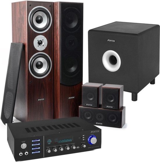 Bangladesh vooroordeel Ten einde raad Home cinema set - Fenton - Incl. 5 speakers & actieve subwoofer - Bluetooth  en mp3 speler | bol.com