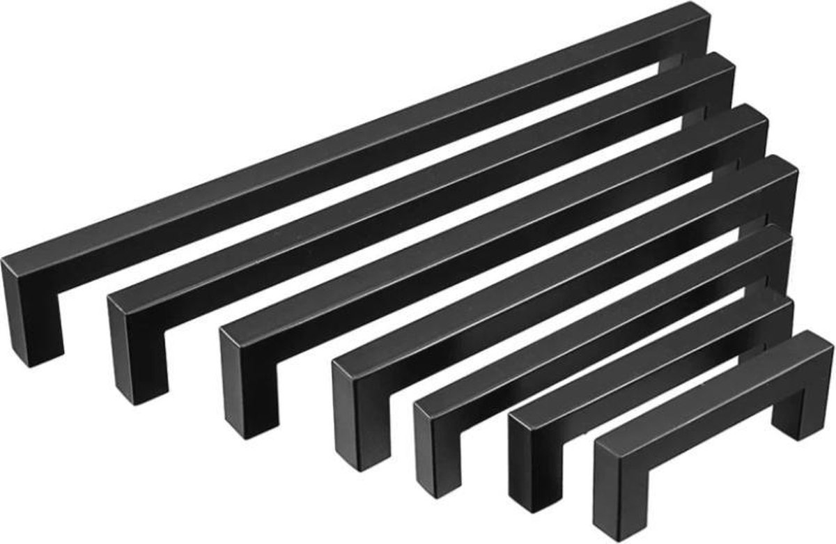 Set de 5 x Poignées de Meuble Blankett Jane 380 mm noir Poignée pour Placard Poignée Profilée Poignées de Tiroir de Sotech 