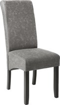 tectake® - Eetkamerstoel stoel ergonomisch - grijs gemarmerd - 403626