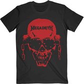 Megadeth - Vic Hi-Contrast Red Heren T-shirt - L - Zwart