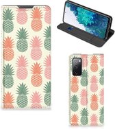 Smartphone Hoesje Geschikt voor Samsung Galaxy S20 FE Leuk Bookcase Ananas
