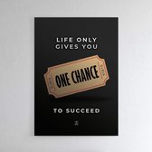 Walljar - One Chance - Muurdecoratie - Poster met lijst